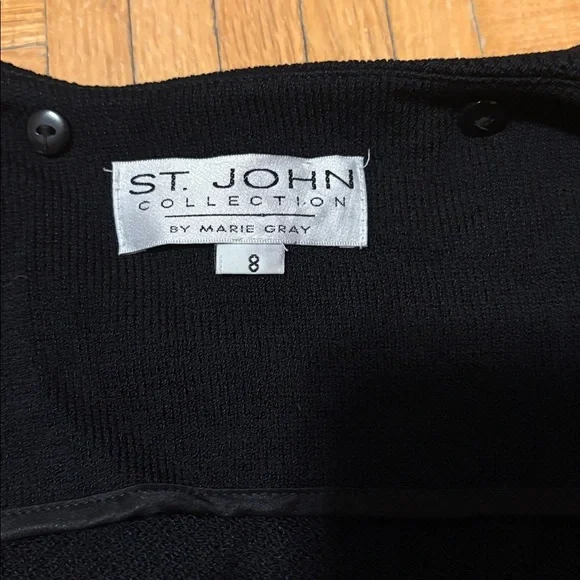 St.John collection Black Cropped Blazer with Gold Accents - Picture 16 of 16